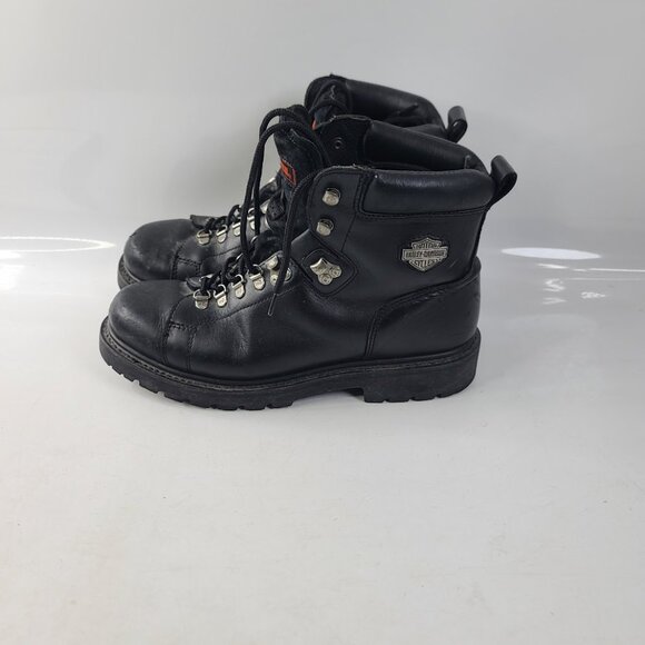 Harley-Davidson Men's Black Dipstick Leather Motorcycle Riding Boots Size US 10 - Picture 2 of 6